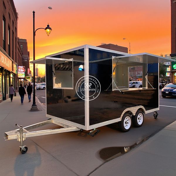 

Mobile Catering Truck Street Fast Food Trailer Outdoor Mobile Concession Ice Cream Snack Cart Fast Food Truck With CE DOT