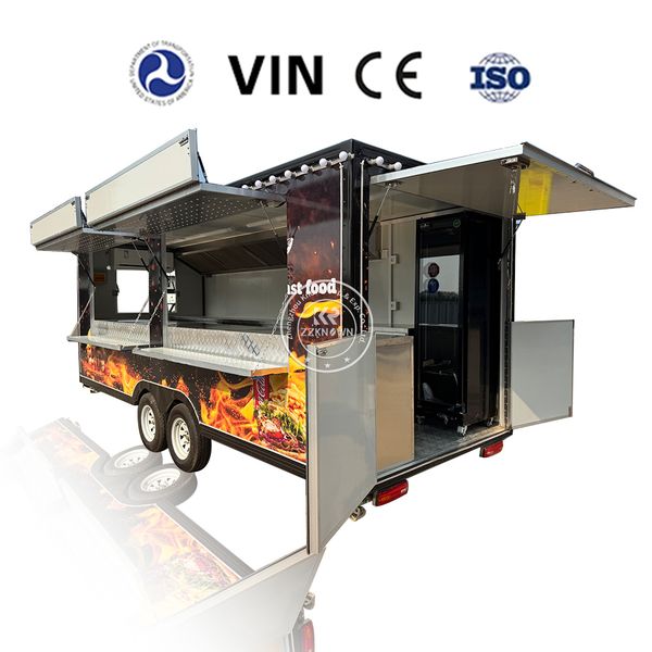 

Mobile Food Trailer Hot Dog Potatoes Chips Fried Chicken Restaurant Fast Food Cart Truck Concession Catering Truck For Sale