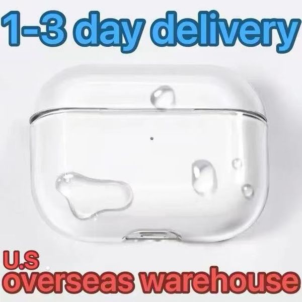 

USA Stock For Apple Airpods Pro 2 Generation pro 2 airpod 4 Headphone Accessories Solid TPU Silicone Protective Earphone Wireless Charging air Shockproof Case