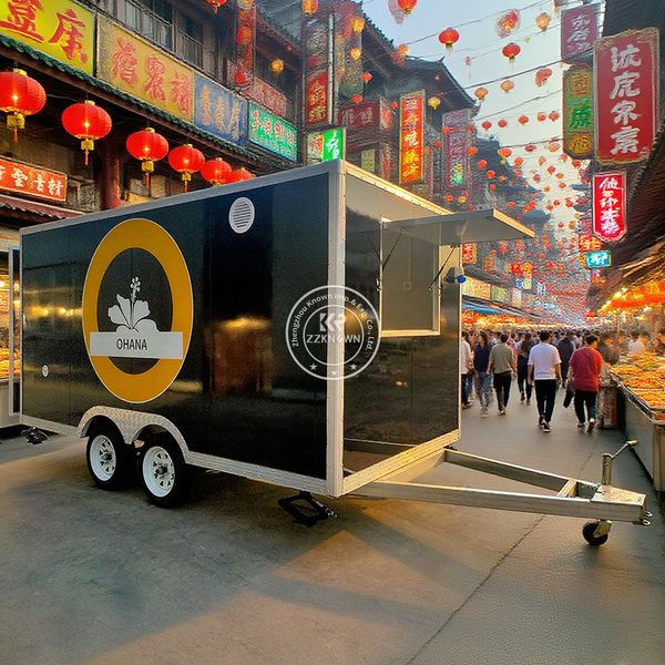 

Concession Ice Cream Cart Food Truck Mobile Kitchen Custom Concession Hamburgers Pizza BBQ Fast Food Trailer With Full Kitchen