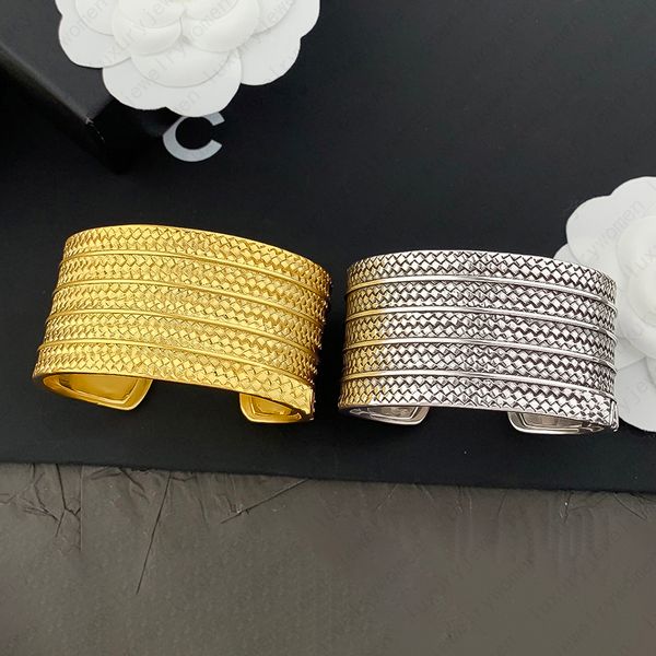 

Designer Bracelet Woven Wide Cuff Copper Gold Plated 18K Retro Vintage Style Artisan Crafted Statement Bangle Luxury Fashion Jewelry Gift for Women Free Shipping