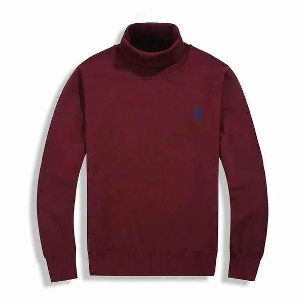 Mens Designer Polo Sweater Fleece Shirts Thick Half Zipper High Neck Warm Pullover Slim Knit Knitting Jumpers Small horse Brand Cotton Sweatshirt 00