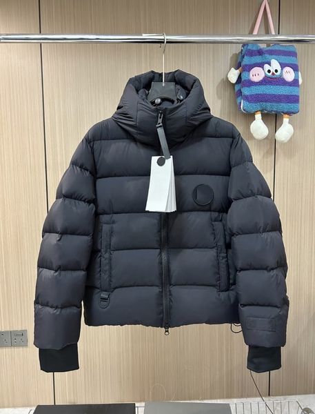 

Men's Down & Parkas Designer Embroidered down cotton jacket loose and thick warm for couples fashionable parka jacket for men, Black