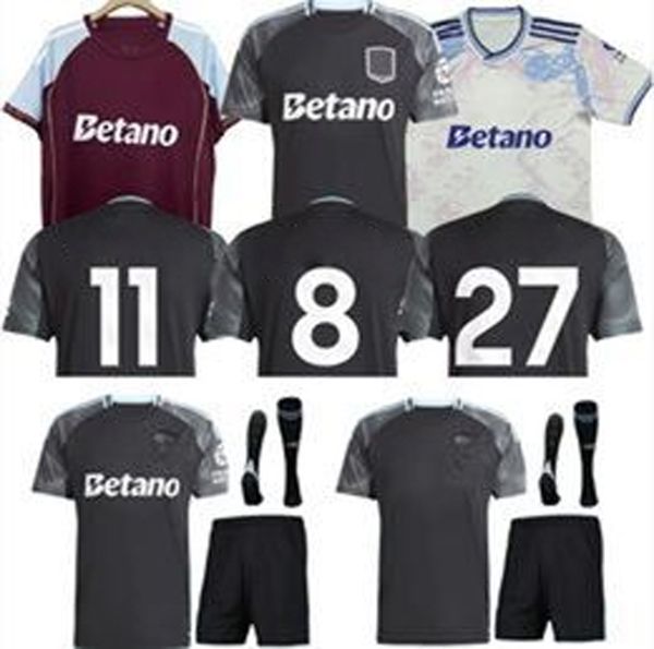 

25 26 McGINN #7 Soccer Jerseys RASHFORD#9 ROGERS TIELEMANS WATKINS#11 football shirts 150-Year Anniversary jersey villashirts man kids kits, 25-26 away patch