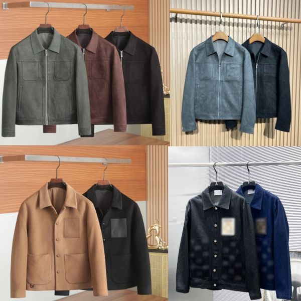 

Designer Jacket 25 new suede classic letter embossed environmentally friendly leather lapel jacket, L7