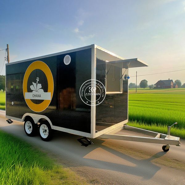 

Mobile Restaurant Fast Food Trailer Street Mobile Ice Cream Cart Custom Concession Catering Food Truck With Full Kitchen