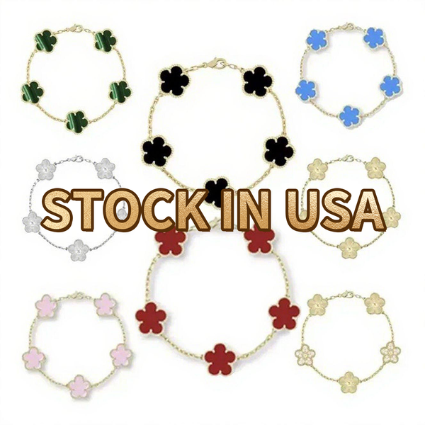 

Four leaf clover bracelet designer bracelet for women classic charm jewelry mother of pearl moissanite white black red bracelet for men jewlery fast shipping