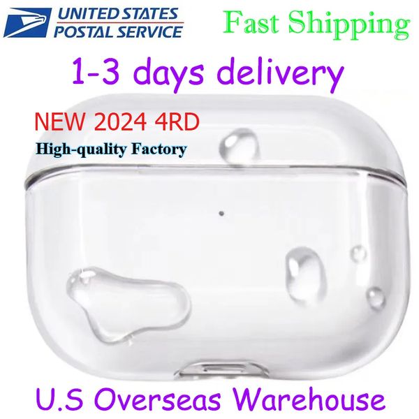 

A+ Quality USA Stock OEM NEW 2024 for Apple AirPods 4 AirPods Pro 2 3rd Headphone Accessories Silicone Protective Headphone Cover Headphone TPU Case
