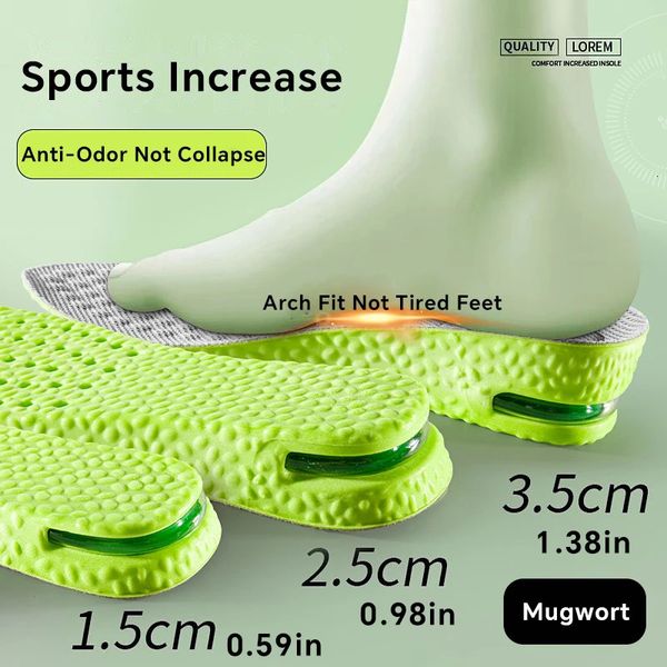 1Pair Height Increase Insole for Feet Comfort Plantar Fasciitis Shoes Insoles Men Women Sports Air Shock Absorbing Shoe Pads 250805