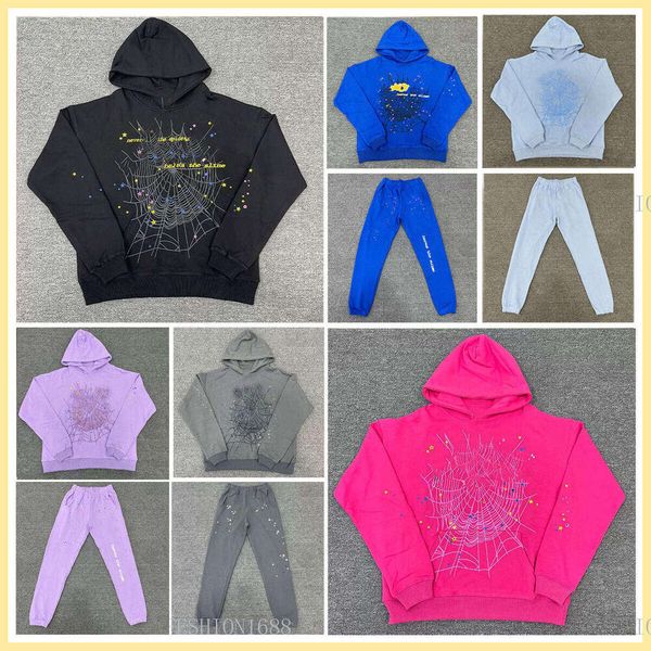 

10A quality spider hoodie Young Thug puff print web hoodies 55555 Pant Men Spider Tracksuit Net Sweatshirt Trend Designer Sweatshirts Pullovers Soider Hoodie 1:1, B00001