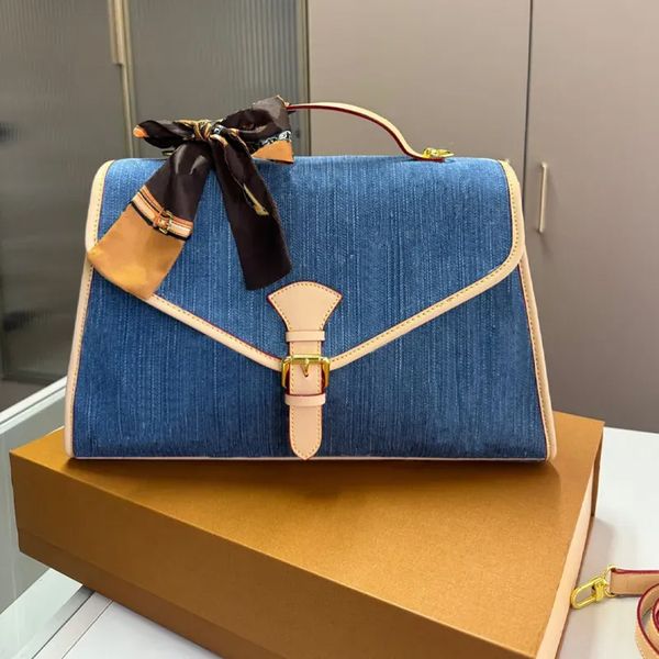 

Designer messenger Bag Satchel Bag Luxury Shoulder Bag for woman Fashion Blue Denim Handbags designer crossbody leather cross body women lady purse Satchel bag, @1