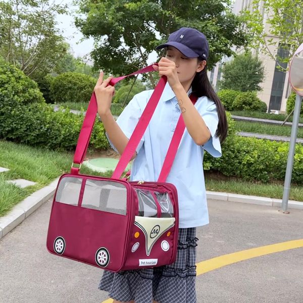 

Beni Pet Stylish New Design: Durable Two-Pocket Breathing Companion Animal Portable Transport Case, Red