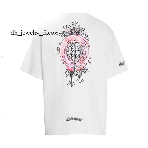 

Chrome Cross Style T-Shirt For Men/Women, Luxury Street Fashion Graphic Print Tee, Hip Hop Inspired Cotton Short Sleeve extended t shirts tunic 3c2, Pink