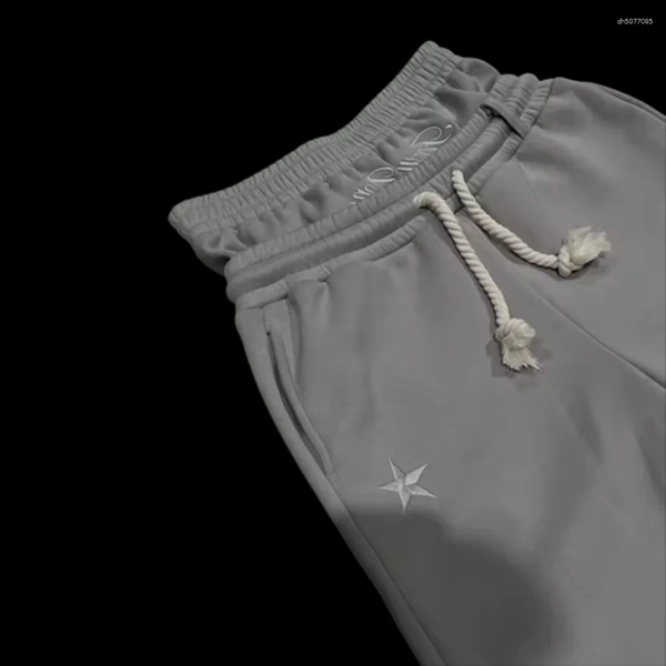 

Men's Pants Streetwear Vintage Double Layer Sweatpants Y2K Clothes Mens Womens Letter Embroidered Baggy Drawstring Casual Trousers, A222