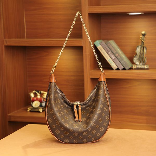 

F designer bag free shipping Light high-quality retro printed contrasting classic fashion casual womens crescent crossbody bags, Colour2