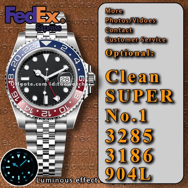 

Free Shipping Cost Top Quality Steel 904L Clean Factory rLX Starbucks Watch 126610LV Rollie Automatic Mechanical 3186 3285 Movement GMT, B8