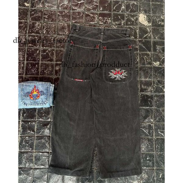 

Jean JNCOS Mens fashion clothing Pantalones Hombre Streetwear Pants biker mens designer jeans Ripped Denim Shorts Baggy JORTS 2000s Y2K JNCO d9c, Black