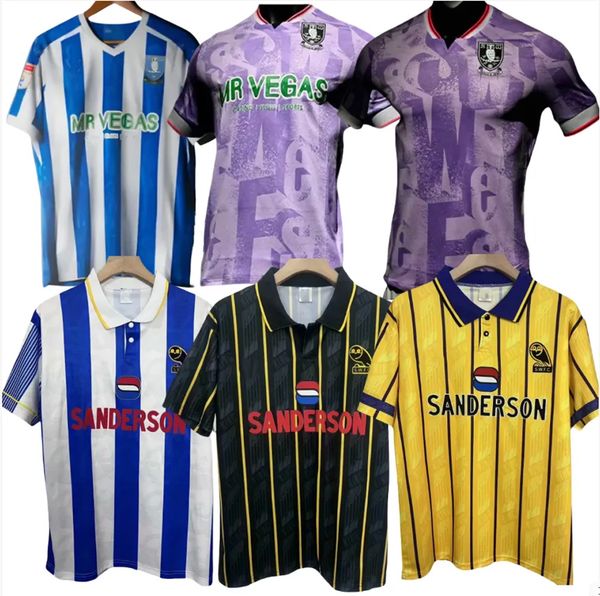

24 25 26 Sheffield Wednesday soccer jerseys 2025 Will Vaulks Callum Paterson Michael Smith Tyreeq Bakinson Mallik Wilks football shirts 93 94 95 retro jersey, 25-26 away patch