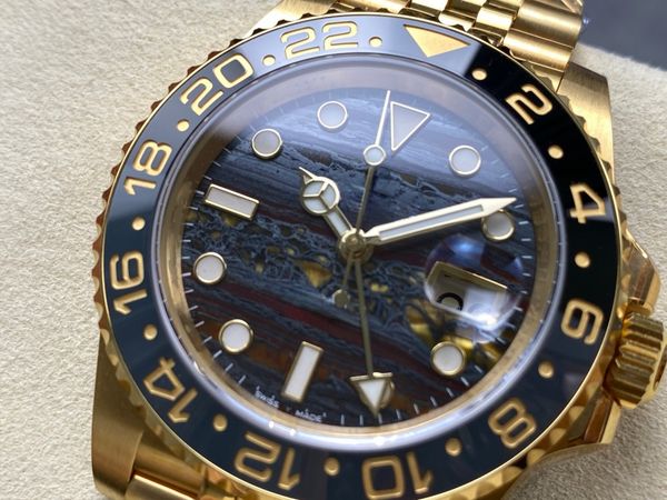 

Top Clean GMTi Tiger Skin Watch Luxury Watch Designer Men Watch 3186 3285 Automatic Movement Watch Sapphire Glass 904L Stainless Steel Diving best, A8