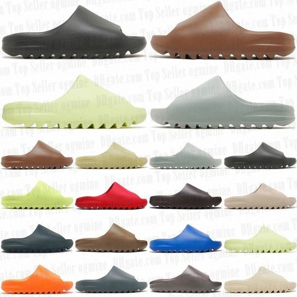 slides for men woman onyx Bone Azure Flax Pure Ochre glow green Resin Soot black Core womens sandals mens solid slide sandal slipper 35-48 foams asdqd u06T#