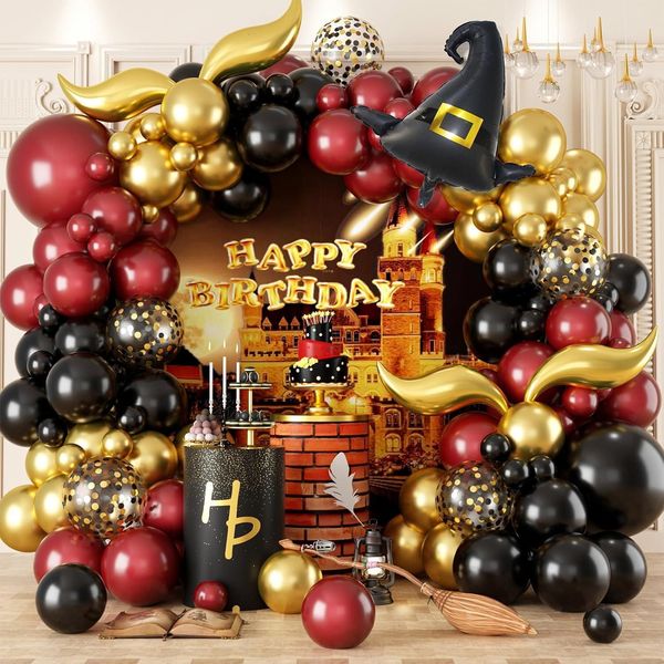 Magic Wizard Hat Kit Bury Gold Balloon Halloween Theme Venue Layout