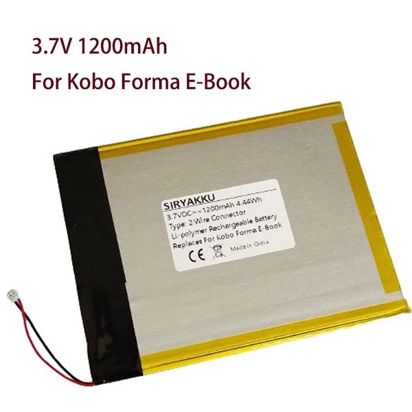 3.7V Rechargeable 178098 Battery For Kobo Forma E-ink E-book Reader 1200mAh 2Wire