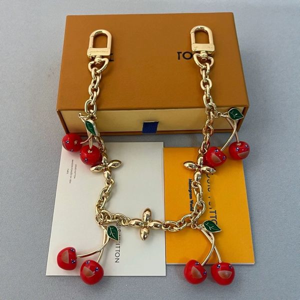 

Trendy Cherry Bag Charm - Vintage Gold Plated 2-in-1 Keychain Bag hangers