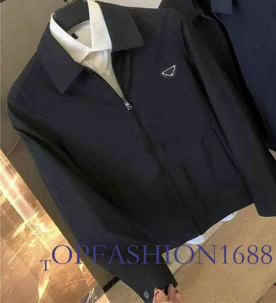 

designer jacket men windbreaker Triangle Stand Collar Adult Spring Autumn Casual Jackets Zippers Full-Zip Coats Hiking Cycling Travel Windproof Outwears Tops, A1-black