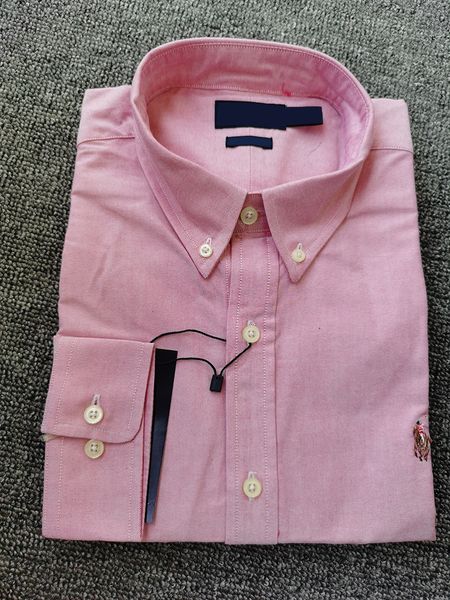 ralphhlaurentShirts classic chest pony men long sleeve Shirts designer Shirt men business casual men lapel Shirts solid color simple Shirt m--xxl