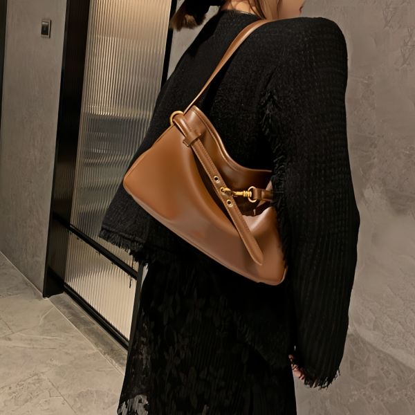

Genuine Leather Shoulder Bag Designer bags Luxury Bag Handbags women underarm bag Women Handbags underarm bag black brown micro bag mirror quality bag clutch bag, Color1