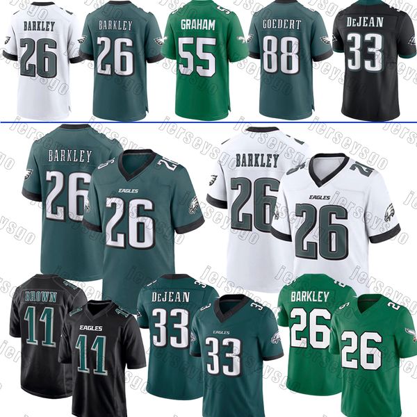Saquon Barkley Football Jersey Cooper DeJean Hurts EaglesJersey DeVonta Smith A.J. Brown Brandon Graham Jalen Carter Jason Kelce Reed Blankenship Dawkins