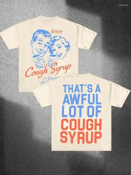 

Men's T Shirts Awful Lot Of Cough Syrup Short Sleeve T-Shirt Crew Neck Shirt Men Women Summer Black Casual Cotton Tee, A1