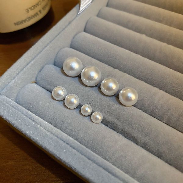 

Earings for Woman Fashion White Pearl Piercing Stud Earrings Women Lady Jewelry 6mm/8mm/10mm/12mm Mix Size 1 Card 12 Pairs Pearls