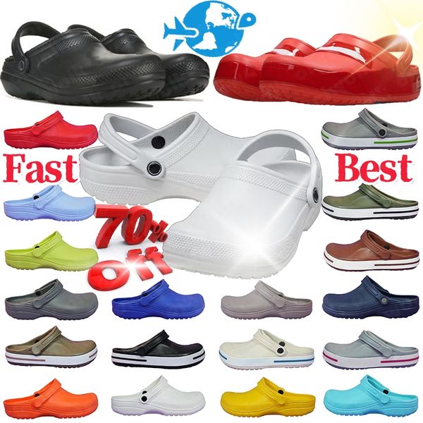 

Free Shipping designer sandals women mens woman heels slides slipper Triple Black White Waterproof classic clogs sandal shoes, Green