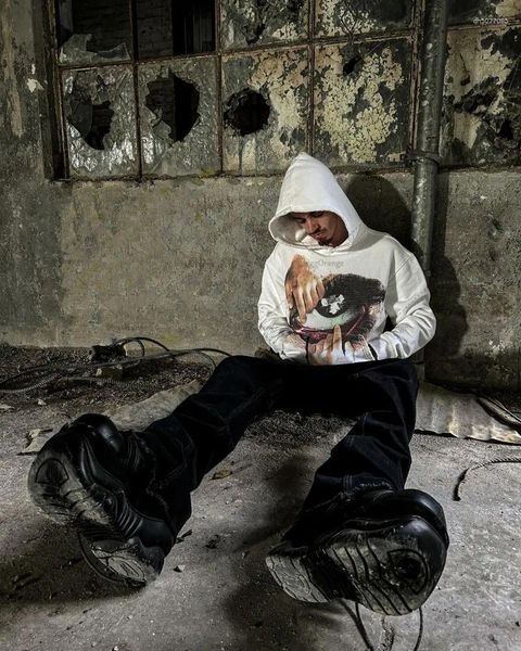 

Men's Hoodies Gothic Punk Trend Streetwear American Retro Pattern Printed Loose Hoodie Men Hip-hop Harajuku Casual Oversized Sweatshirt, Aa