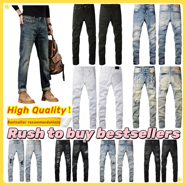 

Designer purples Jean For Mens jeans letters Designer Pants Denim Trousers Mens purples brands jeans High Quality Straight Retro Ripped Biker Motorcycle Jean, Style 30
