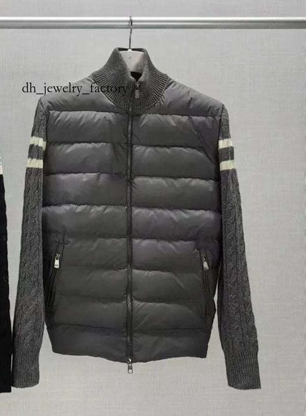 

2025 Designer Women Down Parkas Men Embroidered Badge Stand Collar Knitted Splice Sweater Lightweight Down Jacket Sweater Casual Jacket Fluffy Coat Sweater eba f0e, Army green