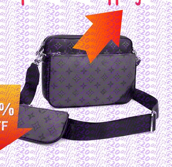 

2023 Handbags Men Leather TRIO Messenger Bags Luxury Shoulder Bag Make up Bags Designer Handbag Luxurys designers Mens Shoulder Bags, 18#
