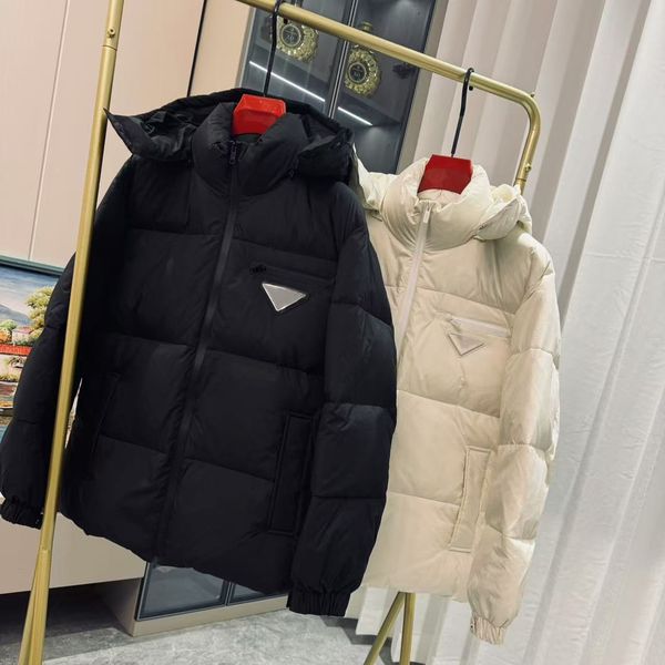 

Men's Down & Parkas Designer Loose down jacket men's short outdoor versatile thick hooded jacket, Black