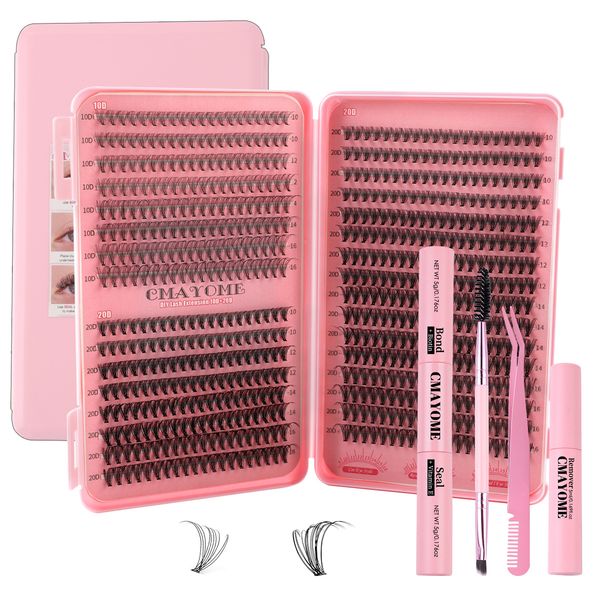 

DIY Cluster Lashes Kit 640Pcs Individual Eyelashes Natural Thick Cluster Segmented Eyelash Extensions Makeup Accessory for Women