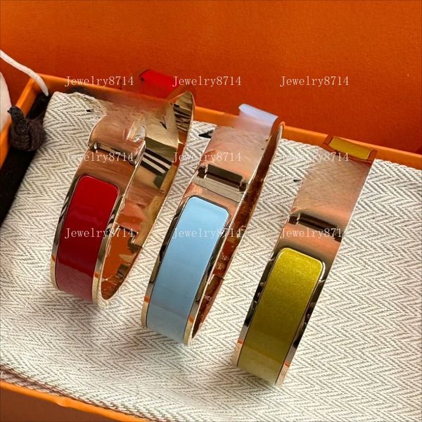 

Luxury Jewelry Bracelet Designer Bracelets Bangle Silver Gold High Quality Large Letters 19 Colors Select Classic Couple Enamel Bracelet Valentine's Day Gift