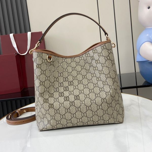 

Tote bag Designer bag Shoulder bag Adjustable strap bucket bag High-quality canvas and leather handbag Mini women's tote bag Large capacity shopping bag Emblem bag New, #20