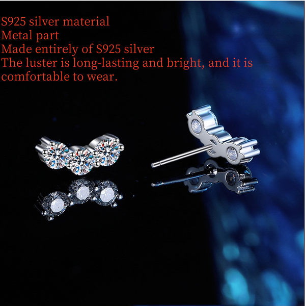 

S925 pure silver morganite smiling stud earrings for women. Simple and versatile ear stud. Elegant and suitable for work, a shining accessory for your ears.