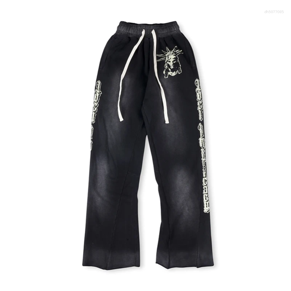 

Men's Pants High Street Washed Rhineston Joggers Sweatpants For Men And Women Casual Baggy Drawstring Trousers Pantalones Hombre, Pic color3