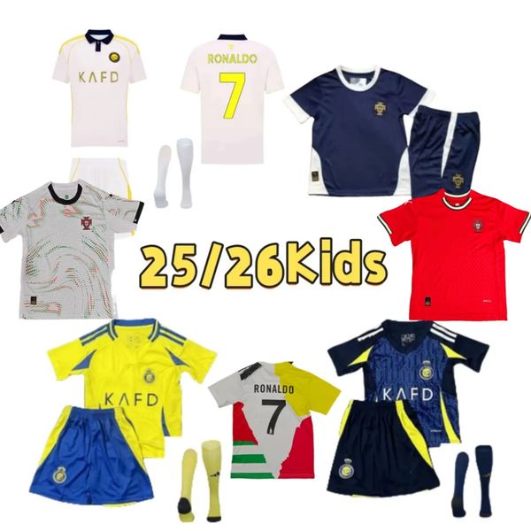 

25 26 Al Nassr FC soccer Jerseys Ronaldo Kids Kit child uniform 2025 2026 Home yellow CR7 boys Football shiirt T Al-Nassr away MARTINEZ GHAREEB., Beige