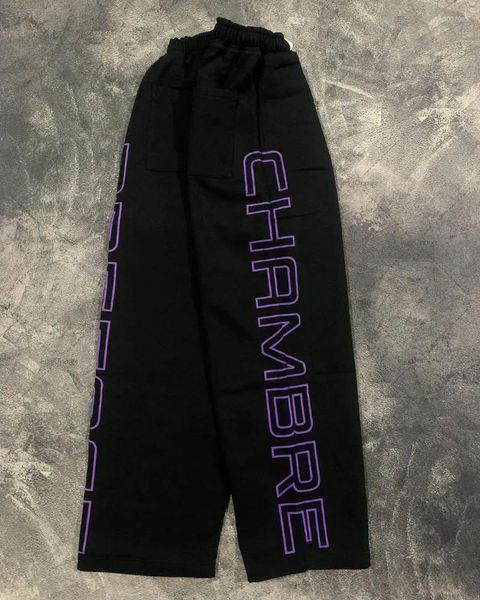 

Men's Pants Street Hip-hop Fashion Letter Loose Black Trousers Men American Harajuku Y2K Casual Punk Straight Wide-leg Women, Hb