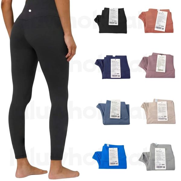 

2025 5A Yoga align leggings Women pants Outfits Lady Sports yoga Fashion Ladies Exercise Fitness Wear Girls Running Legging Ninth Pants, Pink