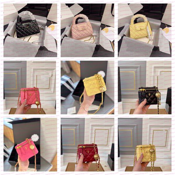 

Designer Bag Fashion Diamond Patterned Single Shoulder Makeup Bag Simple Solid Color Women's Chain Bag Mini Crossbody Bag Bucket Bag Handbag, Color 2