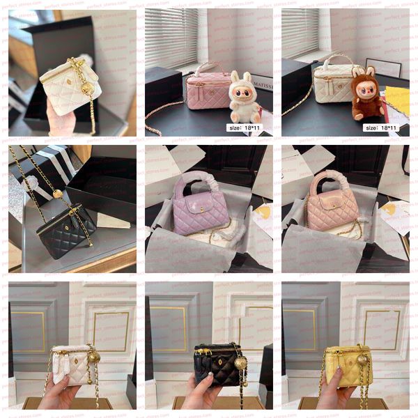 

Women's Fashionable Chain Bag Solid Color Diamond Grid Pattern High Quality Leather Shoulder Crossbody Bag Mini Handbag, Bag 3