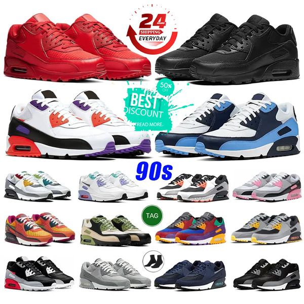 

Designer 90s Running Shoes Mens 90 Shoes Triple Black White UNC Rose Pink Valentines day Lahar Escape Smoke Grey Pale Ivory Men Women Trainers Sports Sneakers